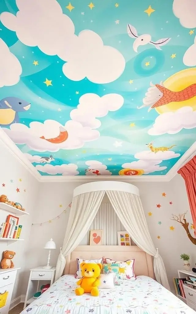 Statement Ceiling - Why limit wallpaper to just walls? Flip the script and apply Muse in Multicolor to your ceiling! This unexpected move transforms an ordinary room into an extraordinary one. Imagine lying in bed or lounging in your living room, gazing up at a celestial burst of colors that inspire daydreams and creativity. It’s like a sky of your own making!