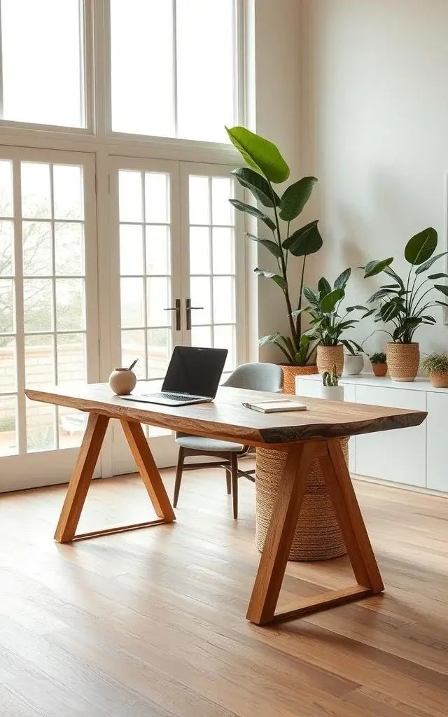 Natural Elements Nest - Bring the outside in with a touch of greenery. Select low-maintenance plants that thrive indoors to create a calming atmosphere. Pair them with minimalist planters that contribute to the overall aesthetic. This fusion of nature with modern design not only beautifies your workspace but also enhances air quality and reduces stress.