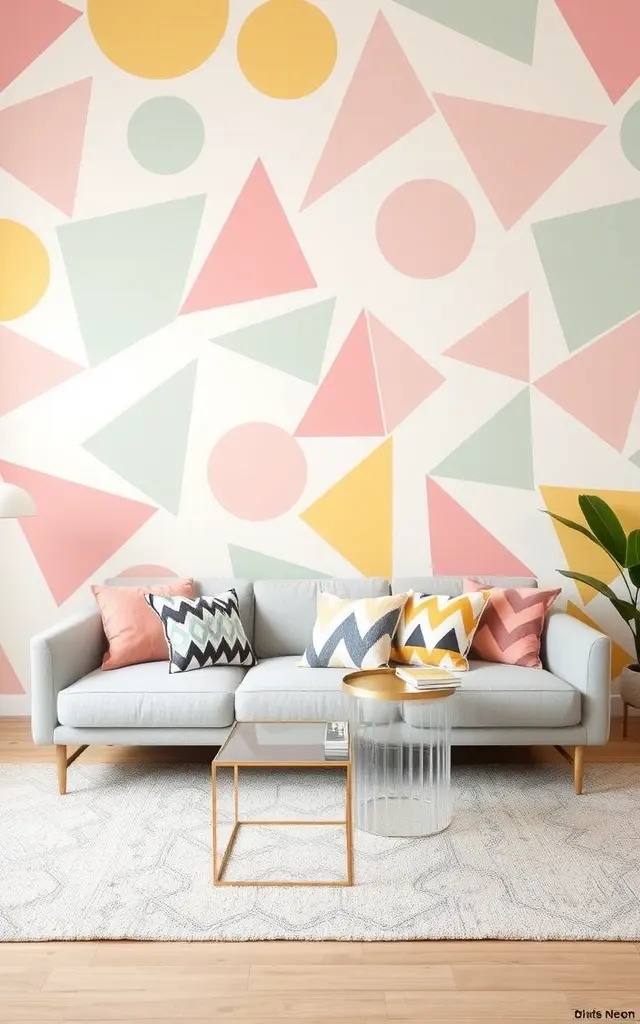 Whimsical Geometries - Engage the imagination with playful geometric patterns that dance across your walls. These dynamic designs evoke joy and creativity, making any space feel vibrant and alive. Ideal for inspiring innovation, each shape and color combination encourages a sense of curiosity and exploration, turning your room into a canvas of adventure.