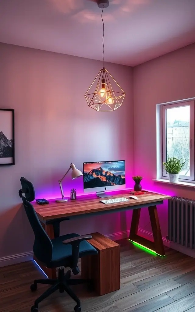 Mood Lighting Magic - Light up your office with a set of programmable LED strips that you can change according to your mood or time of day. Position them under your shelves, around your desk, or even behind your computer screen. This could be your ultimate productivity hack—switch to energizing whites in the morning and soft blues for evening winding down, creating an ambiance that adapts to your workflow.