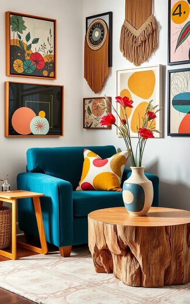 The Artistic Enclave - Transform your statement armchair into a bold artistic statement that sparks conversation and creativity. Position it beside a gallery wall brimming with eclectic art pieces and photographs that echo your journey. Drape a striking, patterned throw over the armrest, and incorporate a sculptural side table to hold your favorite books or a well-loved coffee mug. This enclave becomes a vibrant tapestry of personal expression, where every glance invites inspiration and every seat holds a story waiting to be told.