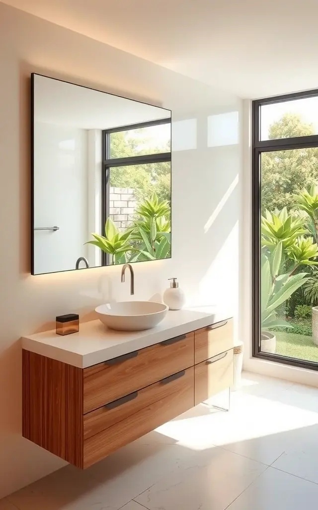 Nature's Reflection - Bring the outdoors in with a botanical backdrop. Frame your smart mirror with cascading greenery or wall-mounted plants that create a chic, organic vibe. The juxtaposition of high-tech and nature provides a refreshing balance while enhancing air quality—perfect for those who cherish a touch of the wild in their daily routine.