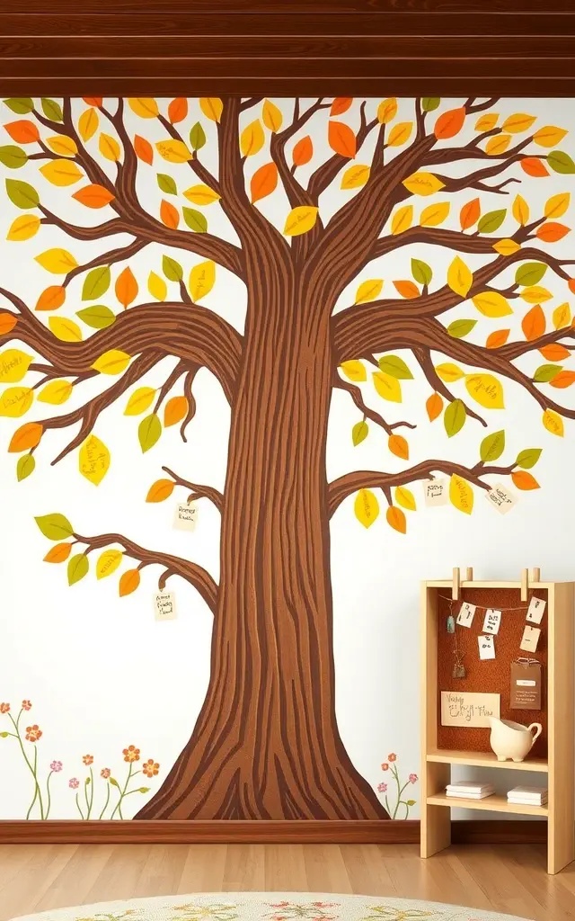 Thankful Tree: A Daily Gratitude Ritual - Craft a stunning centerpiece using a branch adorned with colorful leaves where kids can write what they are thankful for. Each leaf becomes a testament of gratitude, creating a living piece of art that grows richer as Thanksgiving approaches.