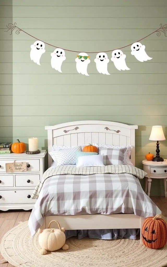 Farmhouse Frights - Reimagine the classic farmhouse vibe with a playful twist! Decorate a feature wall in your kitchen or dining area with vintage-style ghost decals that evoke nostalgia. Pair these whimsical apparitions with mason jar accents, rustic wooden shelves, and seasonal greenery. The result? A warm and welcoming space that feels both lived-in and delightfully spooky, perfect for cozy family meals and spirited conversations.