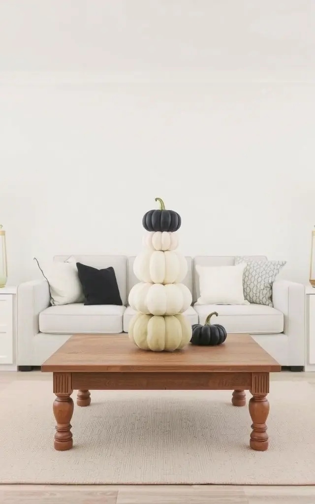Vintage Vignettes - Channel nostalgia with a vintage-inspired tabletop adorned with black and white pumpkins. Surround them with antique books, delicate lace, and whimsical trinkets that narrate your personal history. This arrangement offers a peek into your soul, where every piece brings forth cherished memories and a sense of belonging.