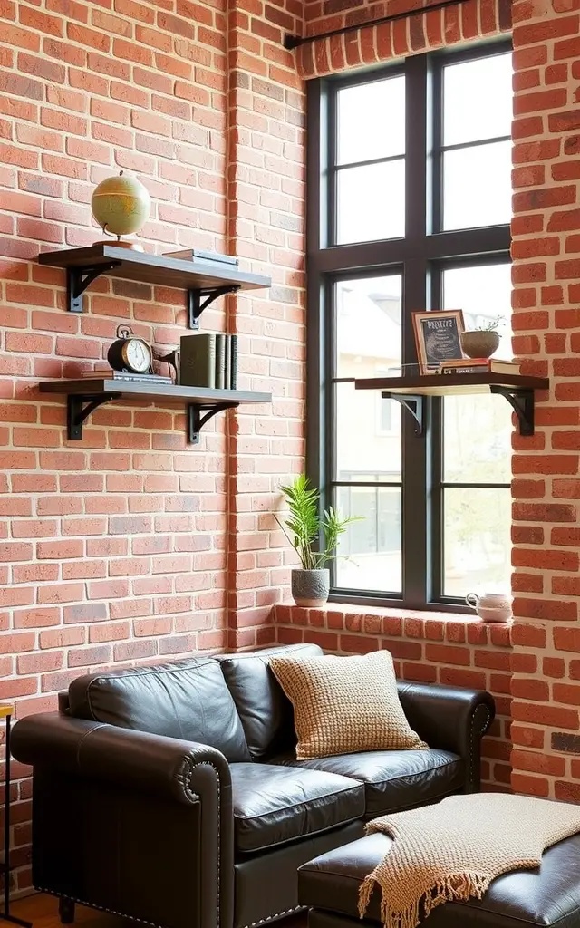 Industrial Chic Haven - Fuse raw materials and elegance in your small space with the Industrial Chic Haven. This design features floating shelves crafted from reclaimed wood paired with blackened metal brackets. Perfect for displaying your urban collection of books and vintage finds, it adds a touch of grit and glam to any room, redefining your corner's character.