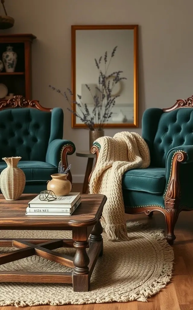 Textured Harmony - Introduce a knitted throw that features intricate patterns and a vintage armchair with rich upholstery for a feast of textures. This combination not only pleases the eye but also stimulates the senses, creating a tactile environment where comfort reigns supreme. Allow your space to speak of the tactile joys of life, inviting all who enter to feel at home.