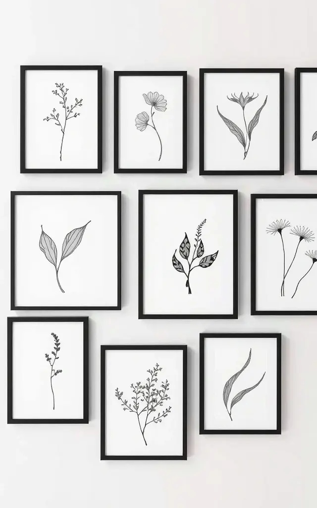 The Minimalist Gallery - Adorn the walls with a curated collection of neutral-toned art, featuring abstract shapes and nature-inspired themes. Use simple wooden frames to encapsulate the artworks, allowing them to complement rather than overwhelm your space. This gallery will inspire creativity while keeping distractions at bay.