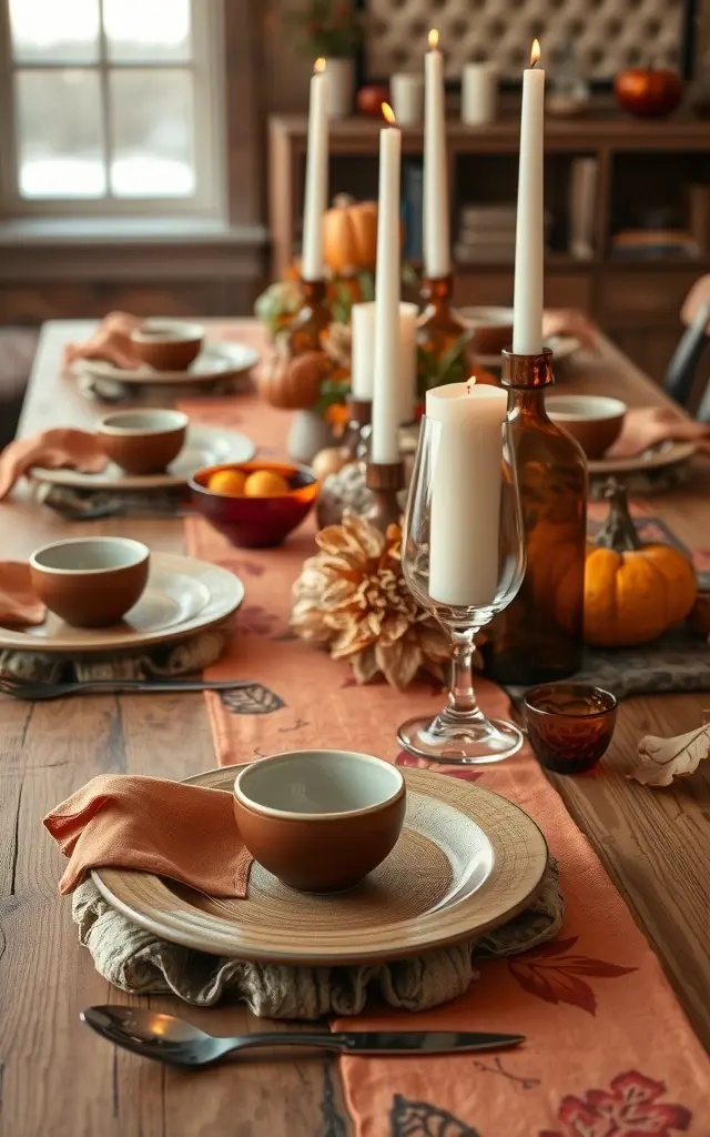 Candlelight Rebellion - Light up your dinner with an eclectic mix of candle types and heights. Use everything from chunky rustic candles to delicate tealights suspended in mason jars for an unexpected light show. Layer them across the table—don’t just stick to the center! Create an ambiance that feels like a chic bonfire gathering rather than a stuffy dinner party.