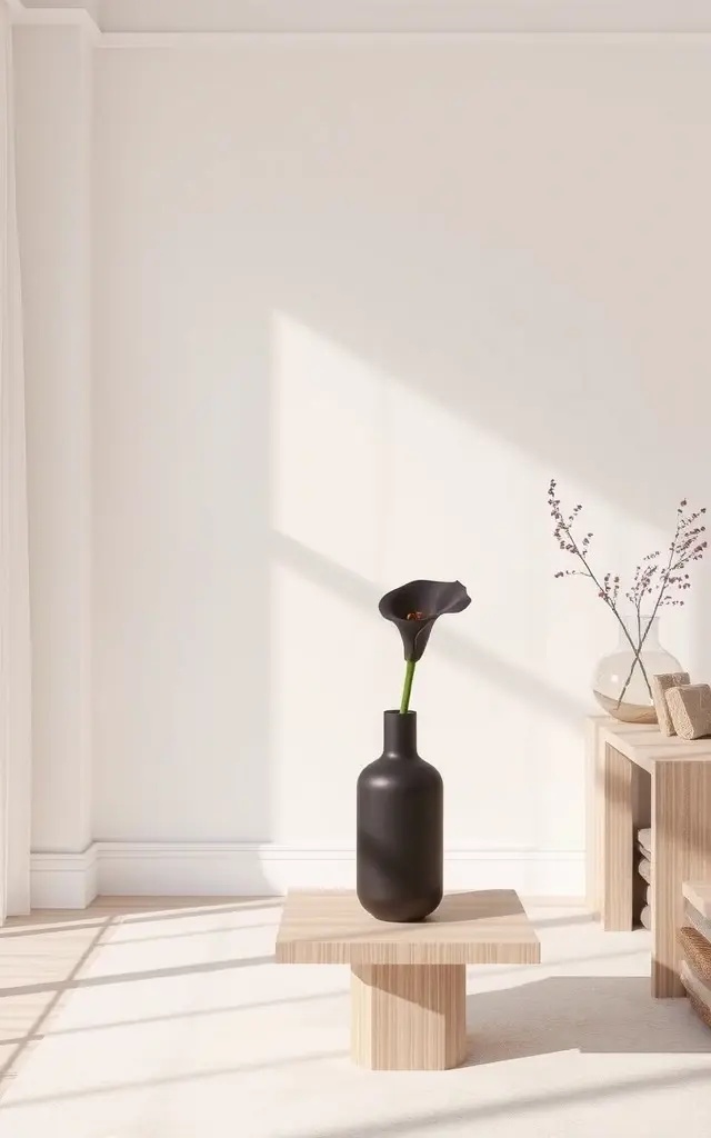 Nature’s Minimalism - Integrate your dark flower into a natural arrangement by pairing it with branches or driftwood. Let the black stem emerge from the organic shapes, celebrating the raw beauty of nature in its simplest form.