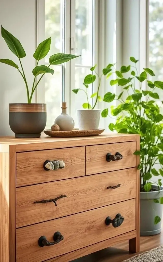 Nature's Touch - Bring the outdoors in with drawer pulls crafted from natural materials like wood, stone, or even leather. Think river-washed stones or reclaimed wood pieces that showcase the beauty of imperfection. These earthy accents not only resonate warmth but also create a serene atmosphere in any room.