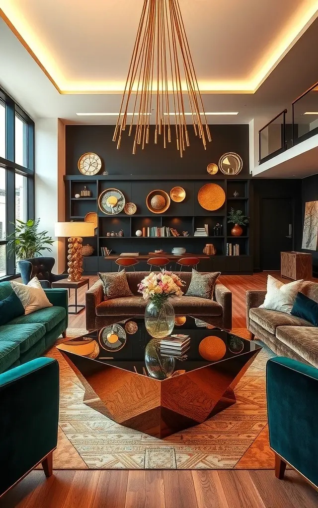 Metallic Mayhem - Why settle for basic when you can shine? Think metallic brocade cushions thrown onto a rugged burlap sofa. This juxtaposition of soft shine against rough texture not only creates instant drama but also sparks conversation—perfect for the edgy entertainer.