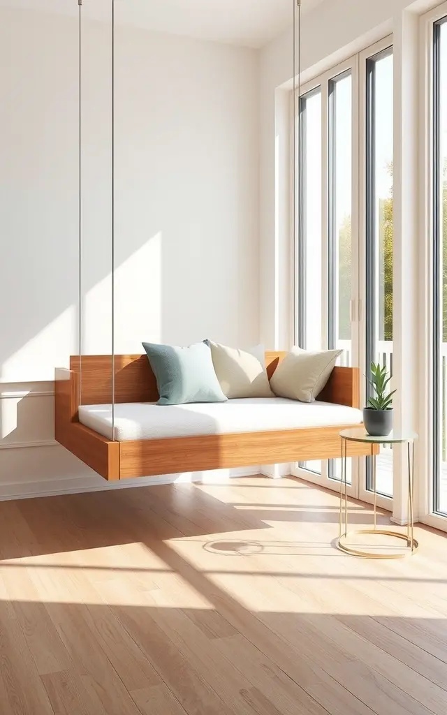 Floating Nooks - Reading corners or relaxation spots can be reimagined with Floating Nooks—small, wall-mounted platforms that provide just enough space for a cushion and a book. These nooks invite you to retreat into comfort while keeping the floor clear, promoting an airy environment.