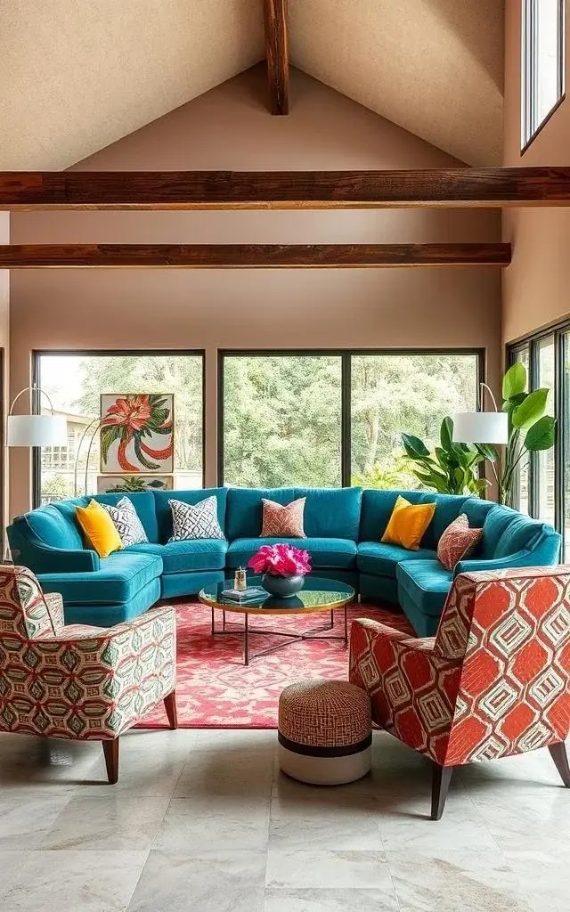 Retro Rumble - Channel your inner vintage enthusiast by pairing a mid-century modern chair upholstered in retro paisley with an ultra-modern, minimalist sectional. This clash of eras invites intrigue and adds a unique flavor to your decor, reminding everyone that eclecticism is the ultimate form of self-expression.